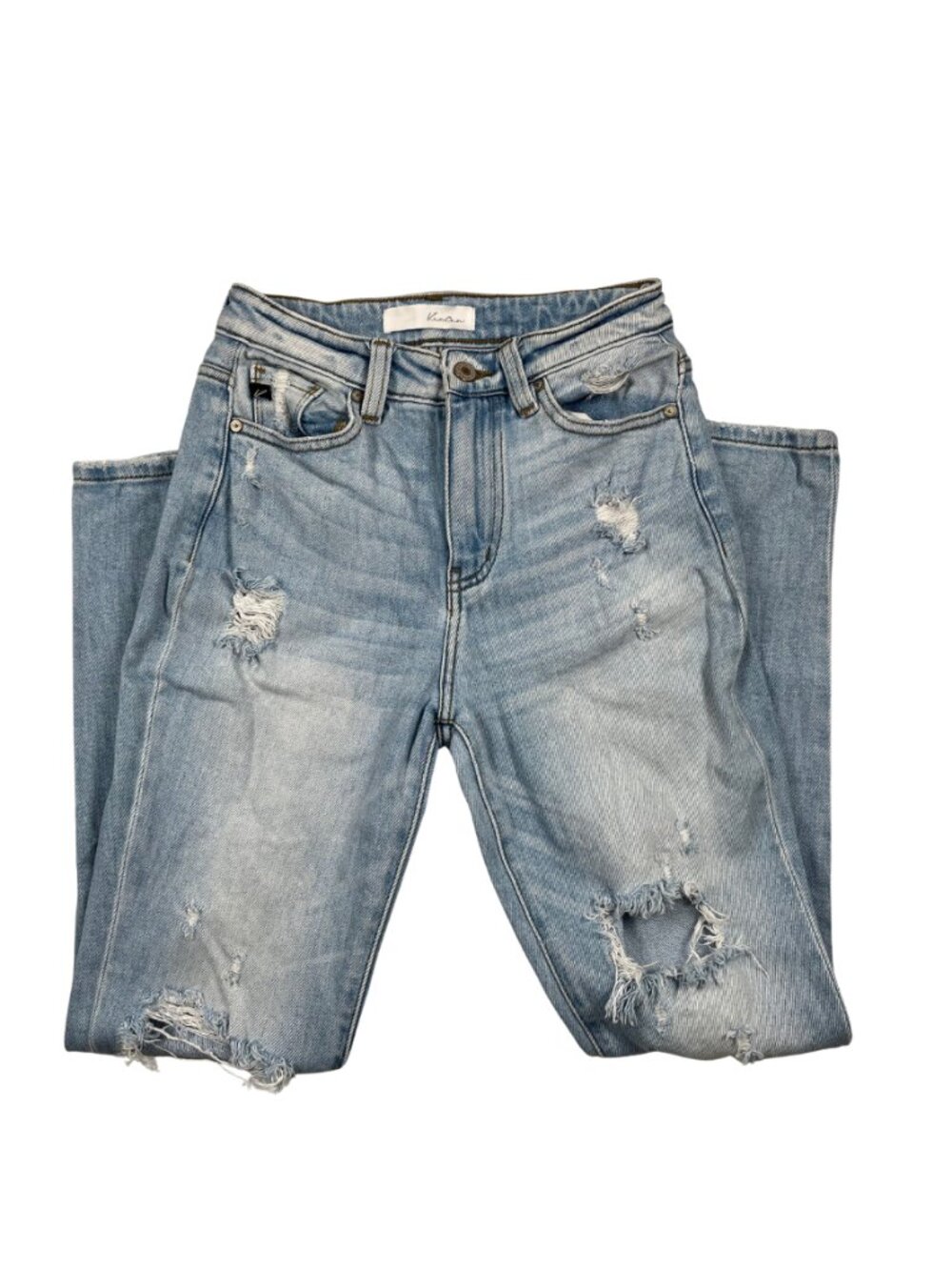 KanCan Distressed Skinny Jeans Size 24 Light Wash Stretch Denim